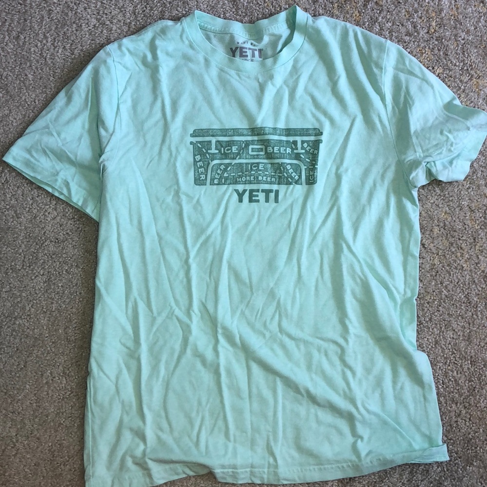 light blue yeti shirt